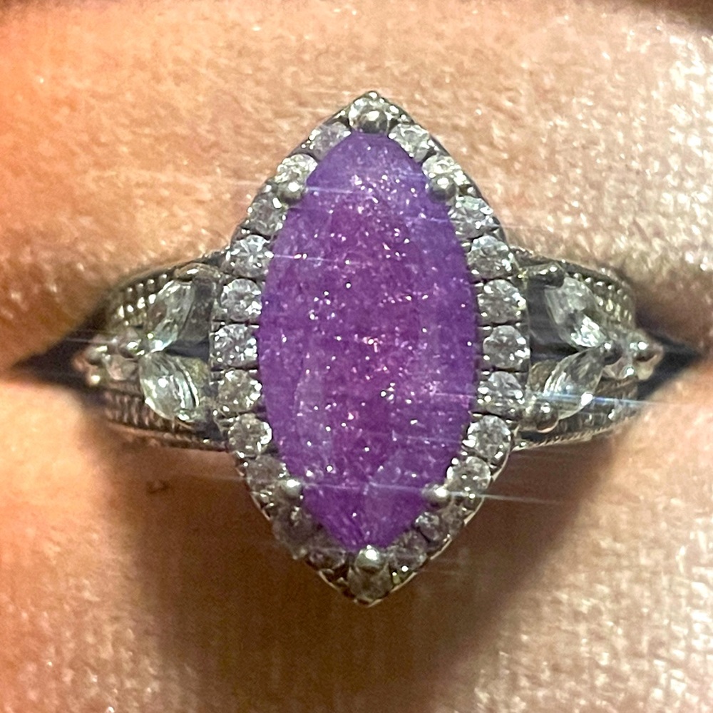 All Around Boutique AAB 925 Heavyweight Purple Ice Crystal Football Sz7 NWOT